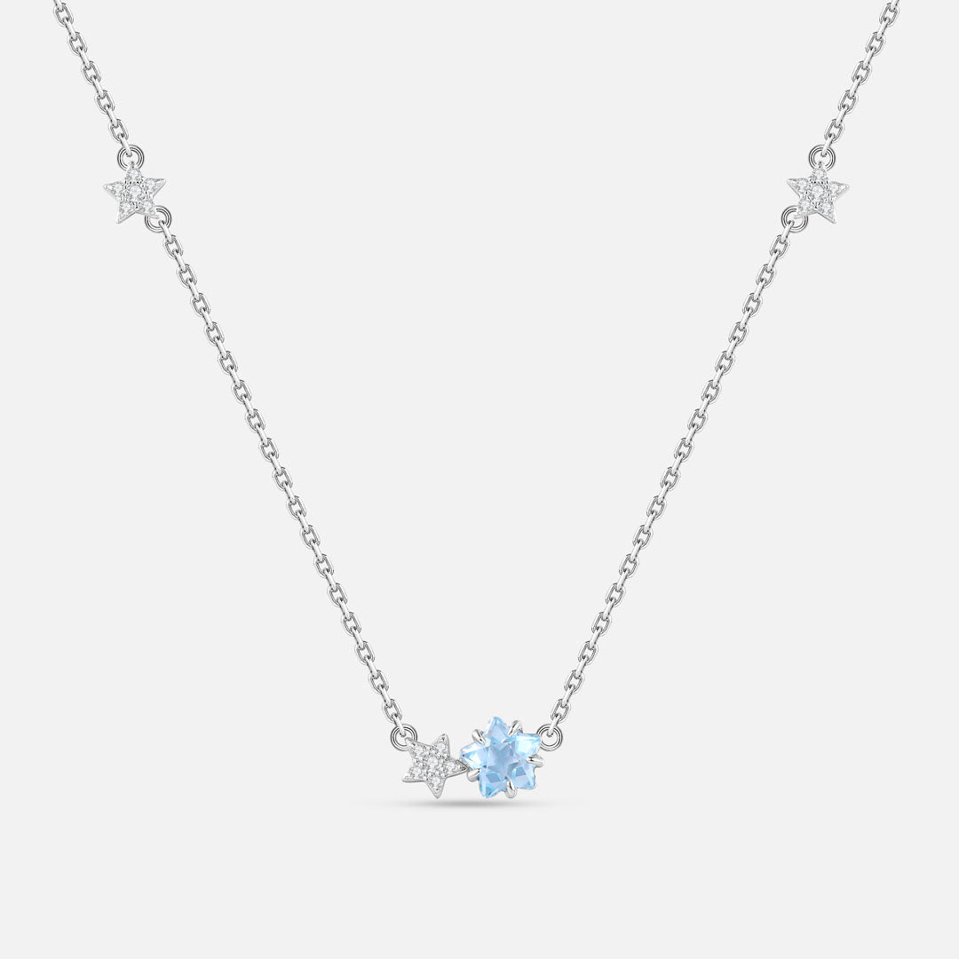 【HANAさま専用】ALL BLUESシルバー925MOTO NECKLACE THE STAR Star Blue Topaz 925 Silver Necklace | White on