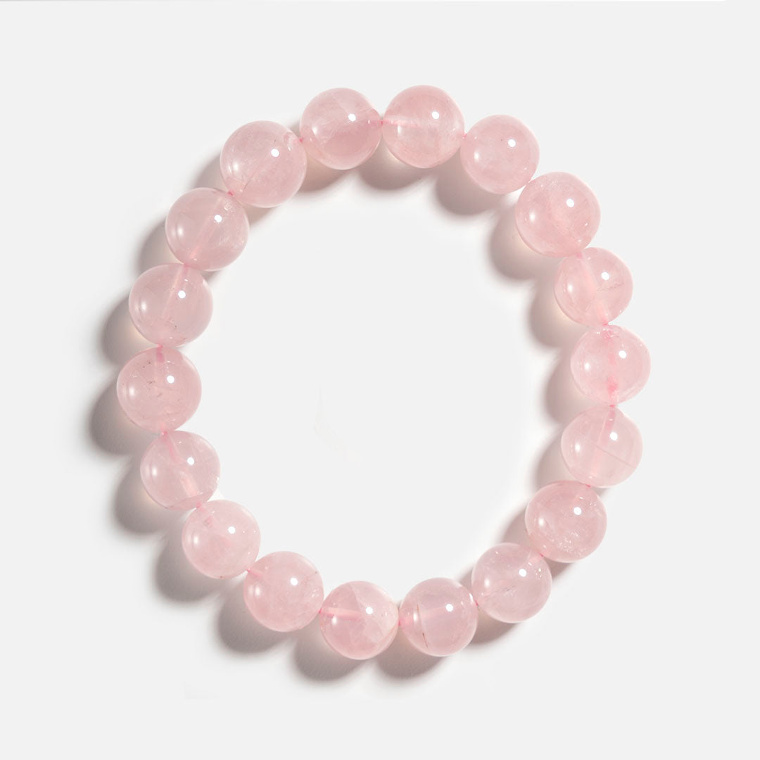 Rose Quartz Bracelet | Rose Quartz Jewelry | White on
