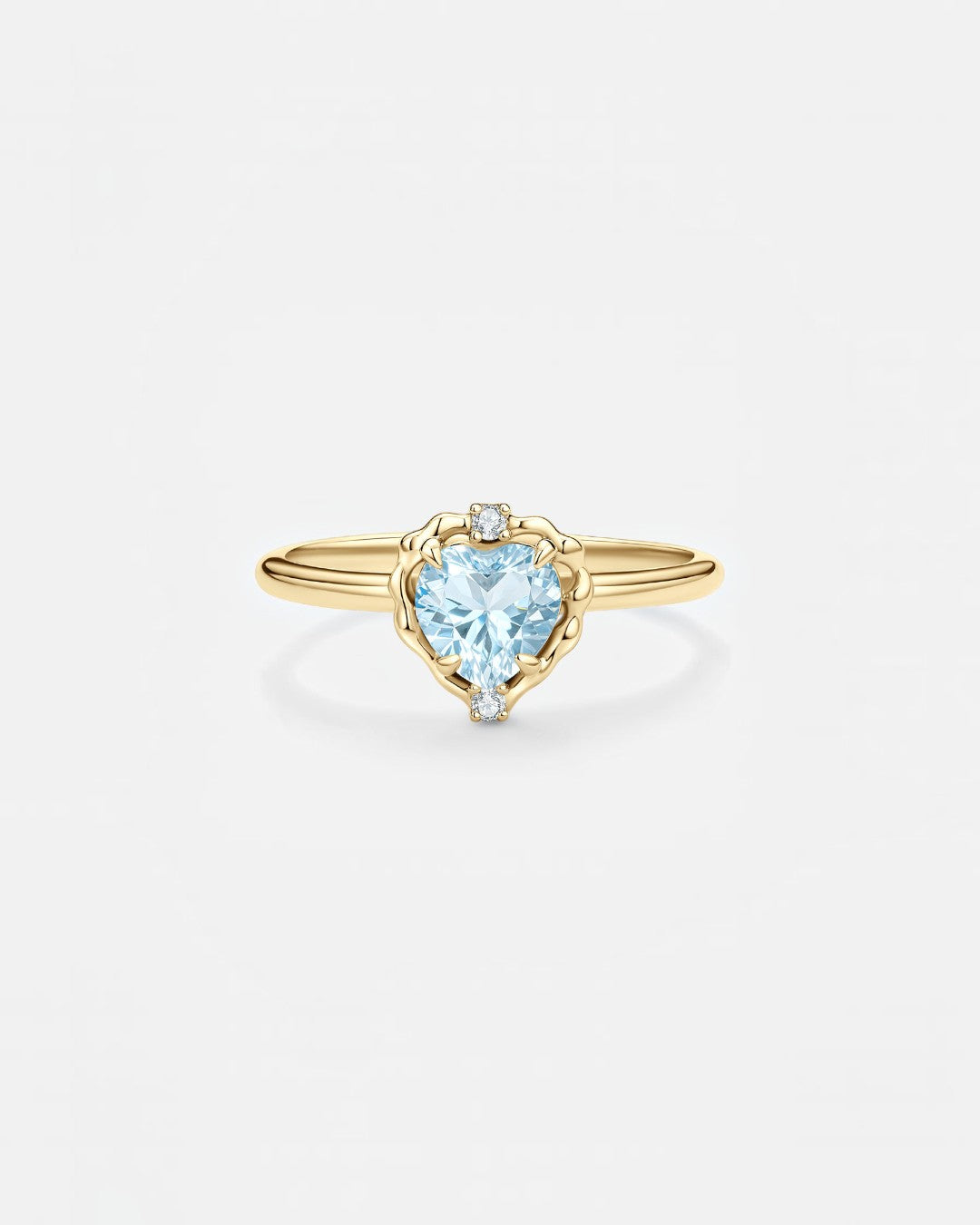 Wavy Heart Blue Topaz Ring