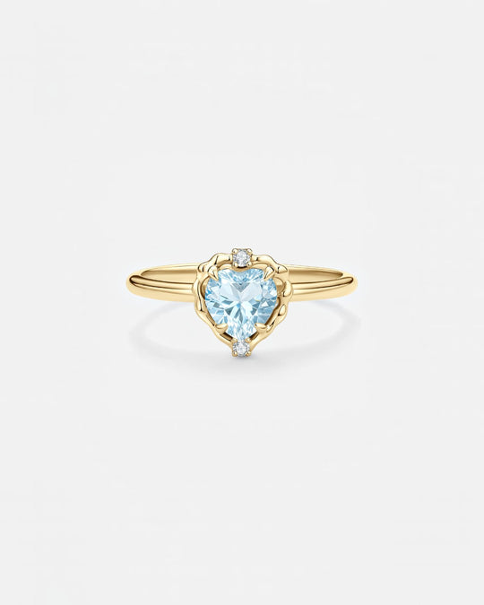 Wavy Heart Blue Topaz Ring