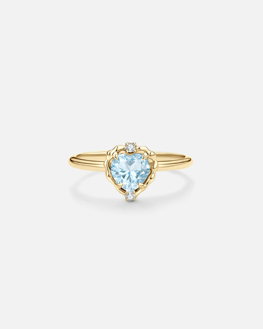 Wavy Heart Blue Topaz Ring