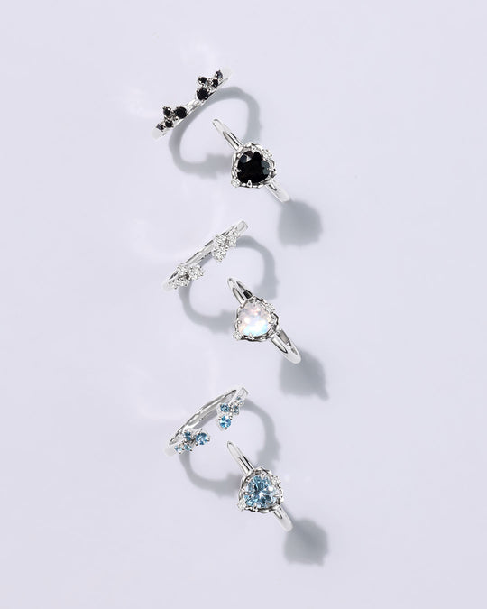 藍托帕石925銀開口戒指