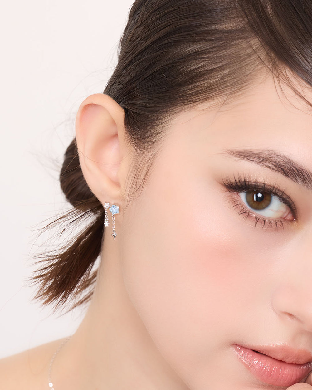 THE STAR 星星藍托帕石925銀耳環