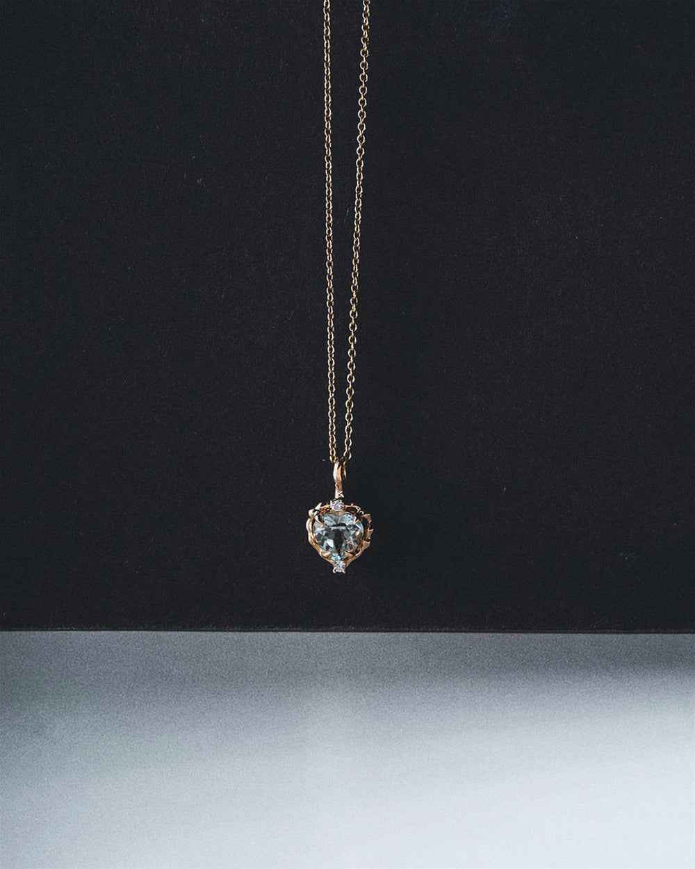 Wavy Heart Blue Topaz Pendant
