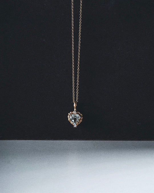 Wavy Heart Blue Topaz Pendant