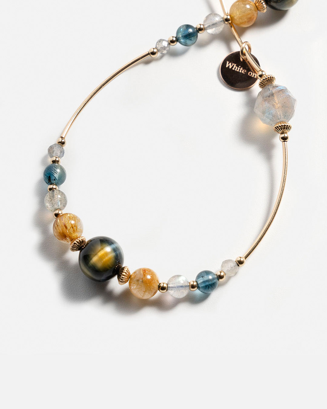 Tiger's Eye, Golden Titanium Rutilated Quartz Double-wrap Bracelet