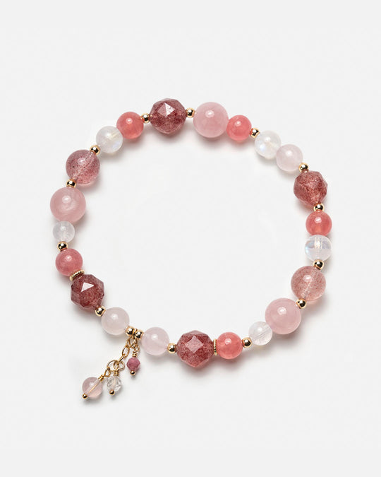 Strawberry Quartz, Rhodochrosite & Rose Quartz Bracelet