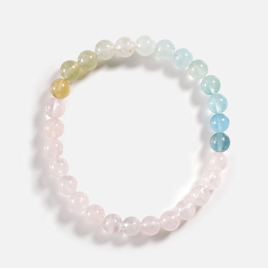 彩虹摩根石水晶手鏈