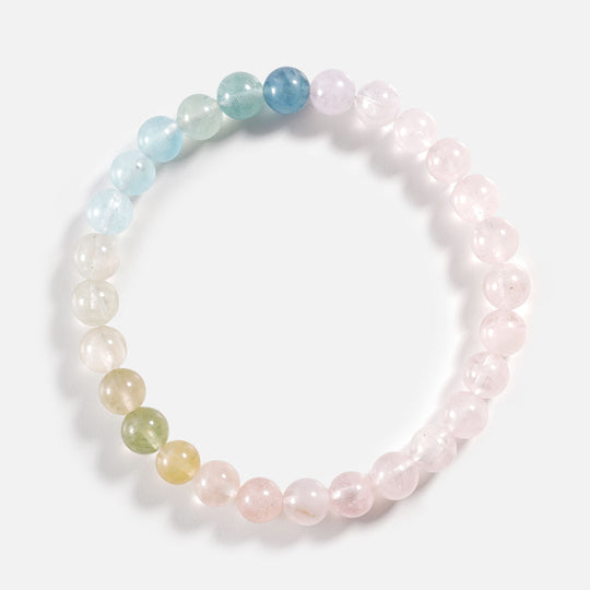 彩虹摩根石水晶手鏈