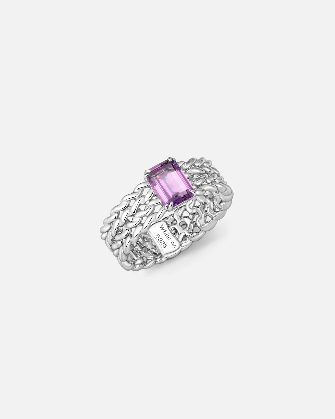 KNIT Amethyst Wide Band Ring