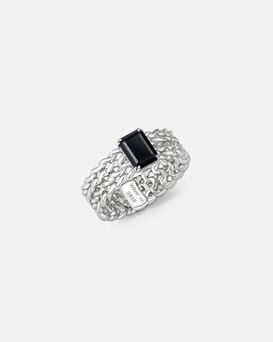 KNIT Black Onyx Wide band Ring