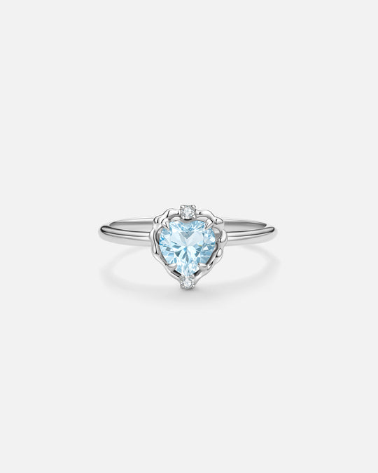 Wavy Heart Blue Topaz Ring