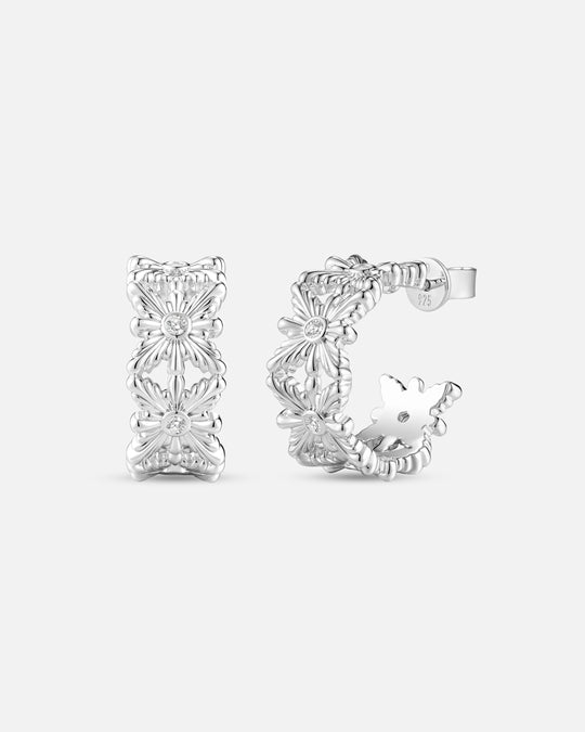 BLOOM Iris Diamond Hoop Earrings