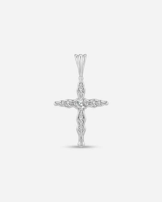 BLOOM Iris Cross Diamond Pendant