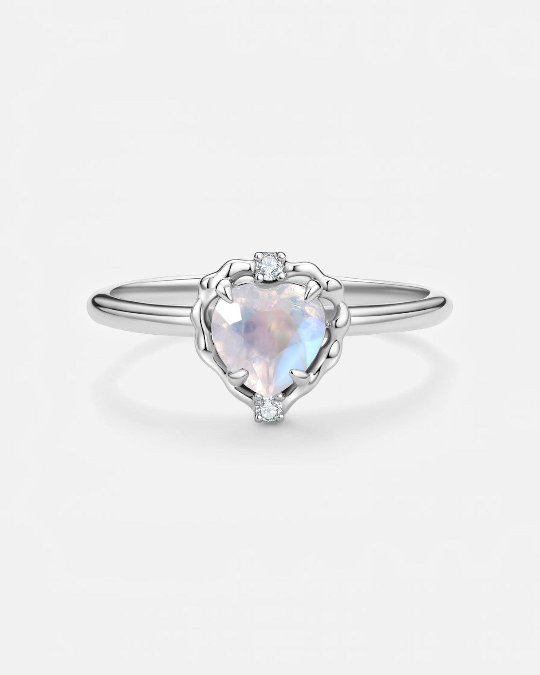 Wavy Heart Moonstone Ring