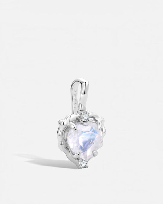 Wavy Heart Moonstone Pendant