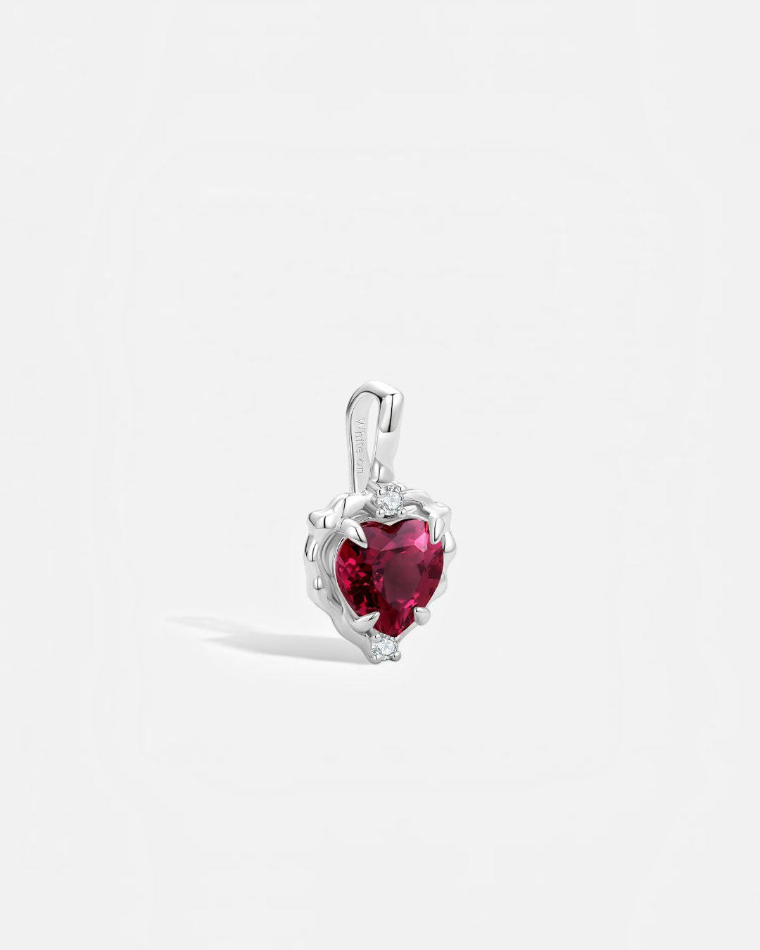Wavy Heart Garnet Pendant
