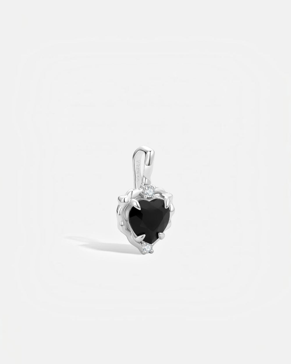 Wavy Heart Obsidian Pendant