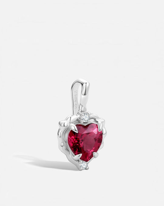 Wavy Heart Garnet Pendant