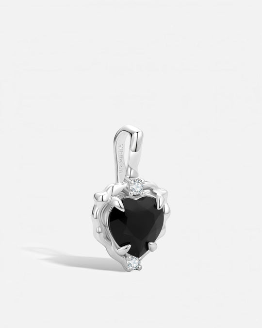 Wavy Heart Obsidian Pendant