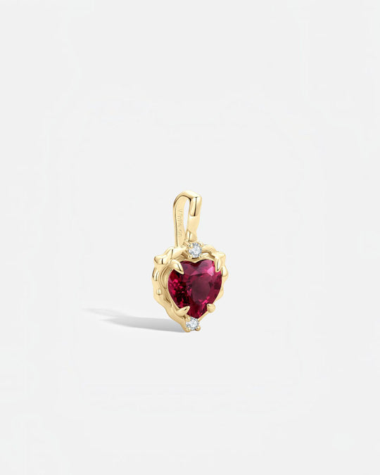 Wavy Heart Garnet Pendant