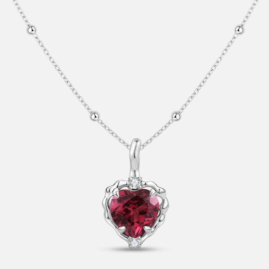 Wavy Heart 愛心鎂鋁石榴石925銀吊墜