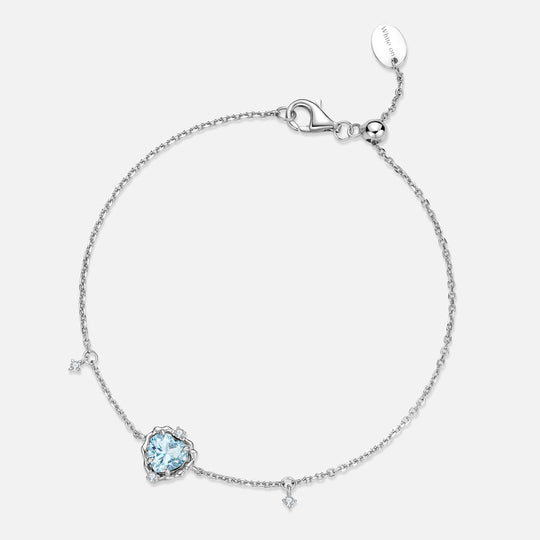 Wavy Heart愛心藍托帕石手鍊