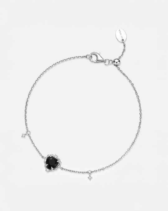 Wavy Heart Obsidian Bracelet