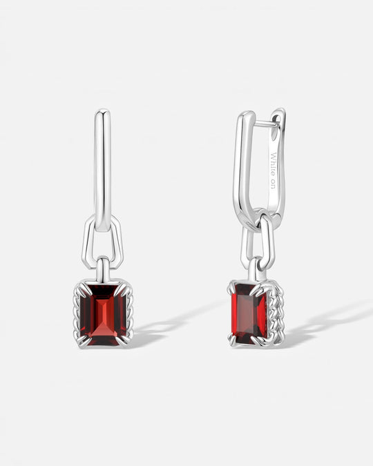 KNIT Garnet U-Hoop Earrings