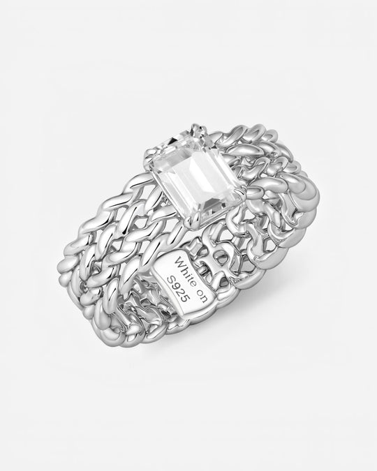 KNIT White Topaz Ring