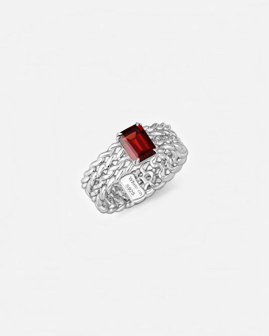 KNIT Garnet Ring