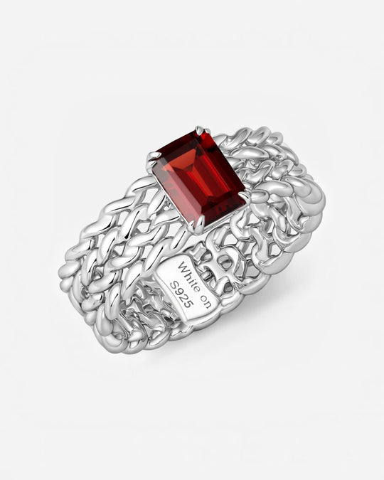 KNIT Garnet Ring