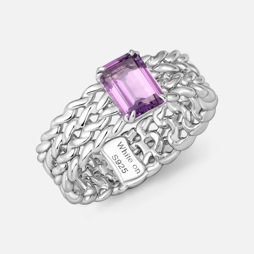 KNIT Amethyst Ring