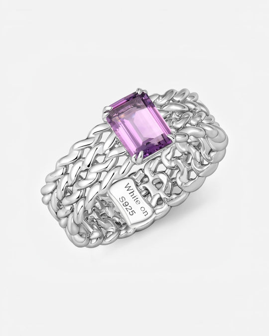 KNIT Amethyst Ring