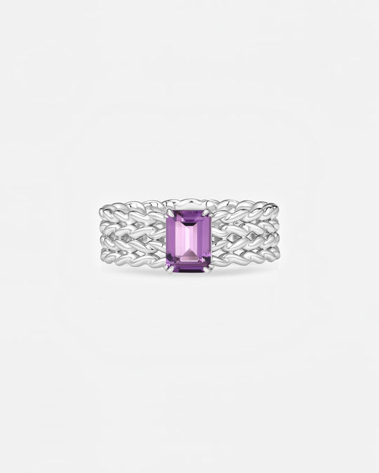 KNIT Amethyst Ring
