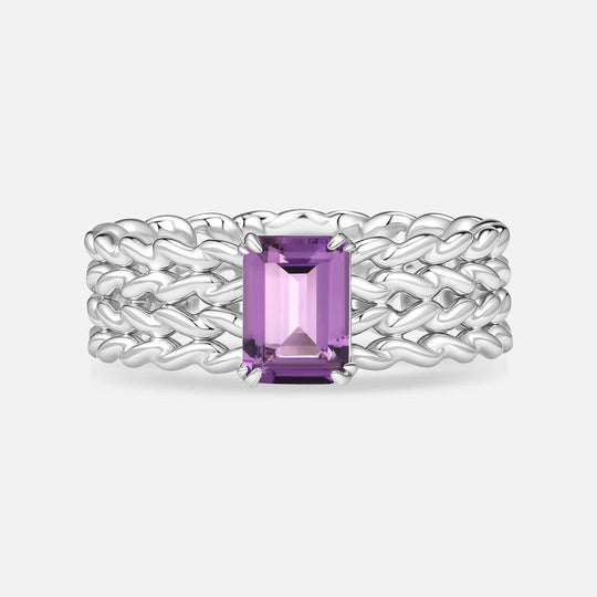 KNIT Amethyst Ring