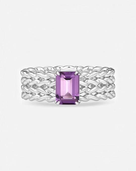 KNIT Amethyst Ring