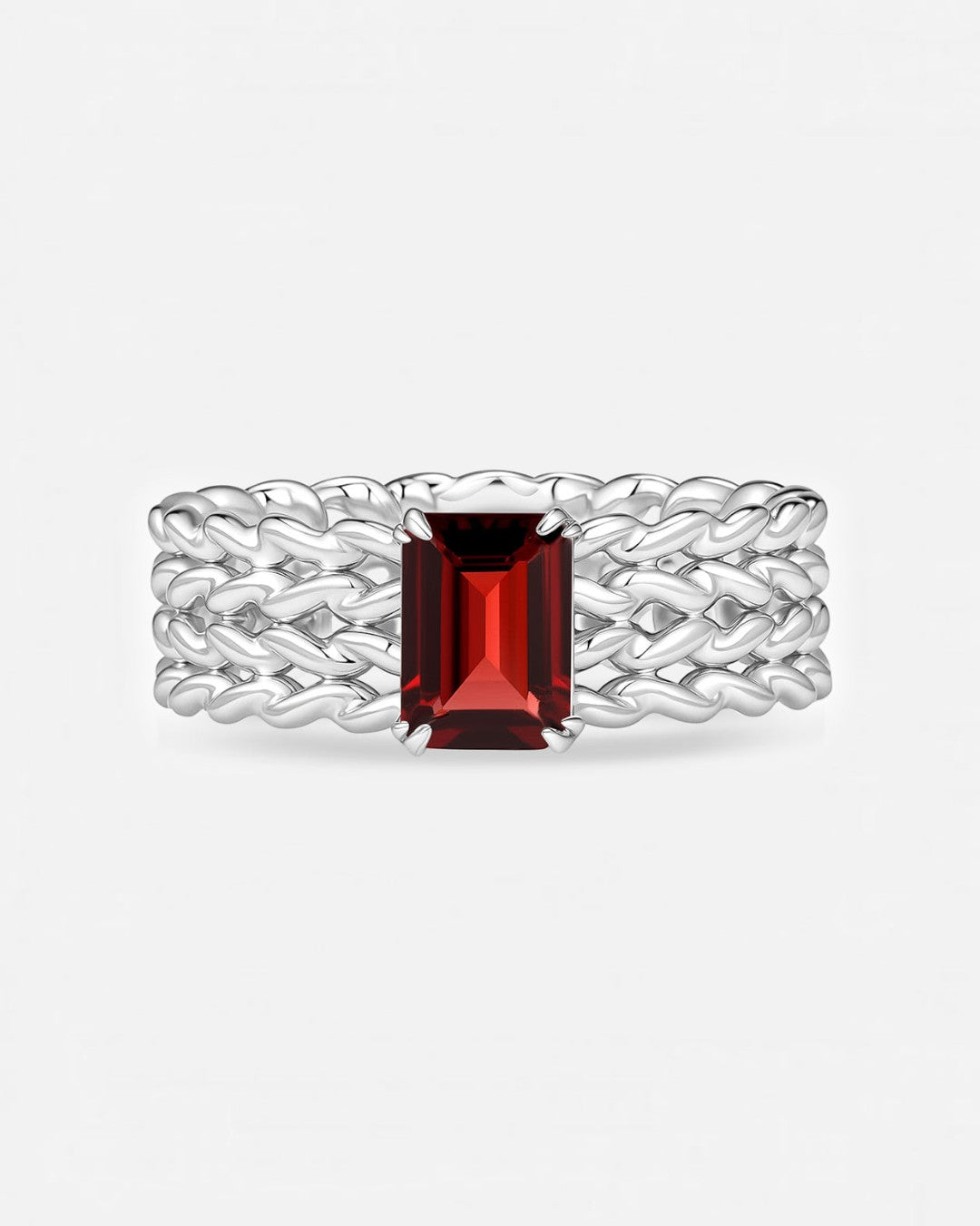 KNIT Garnet Ring