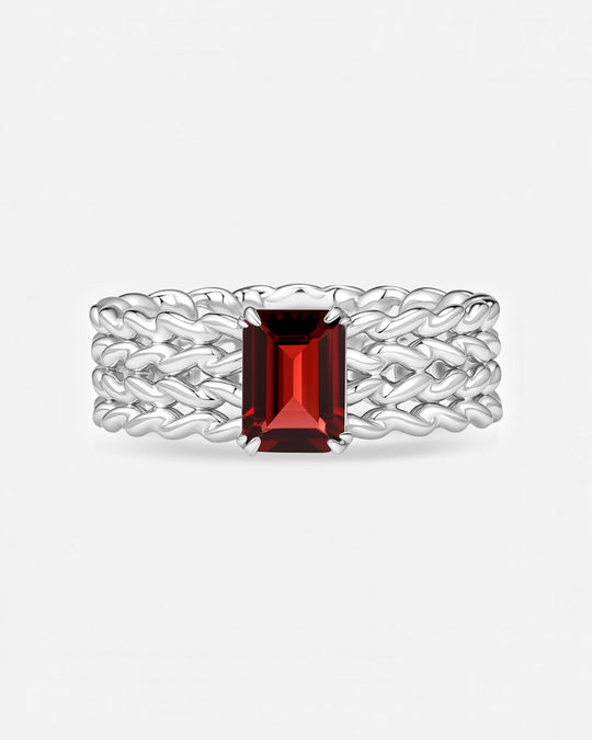 KNIT Garnet Ring