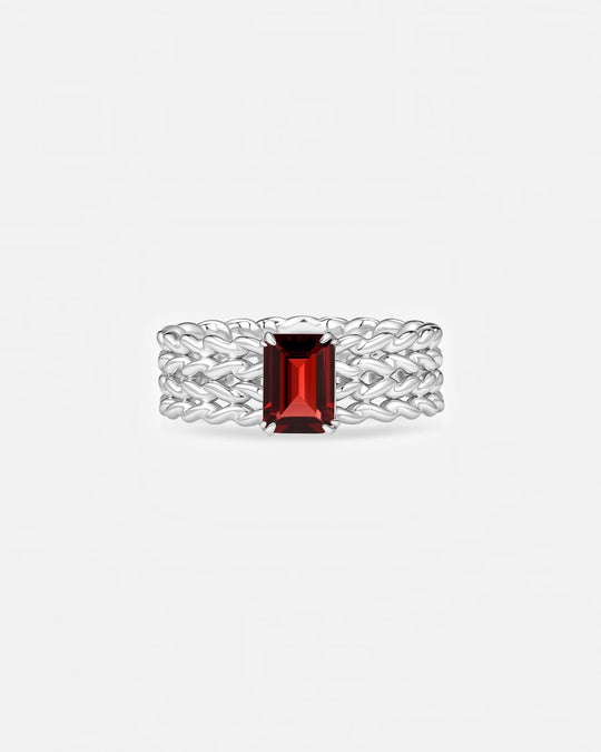KNIT Garnet Ring