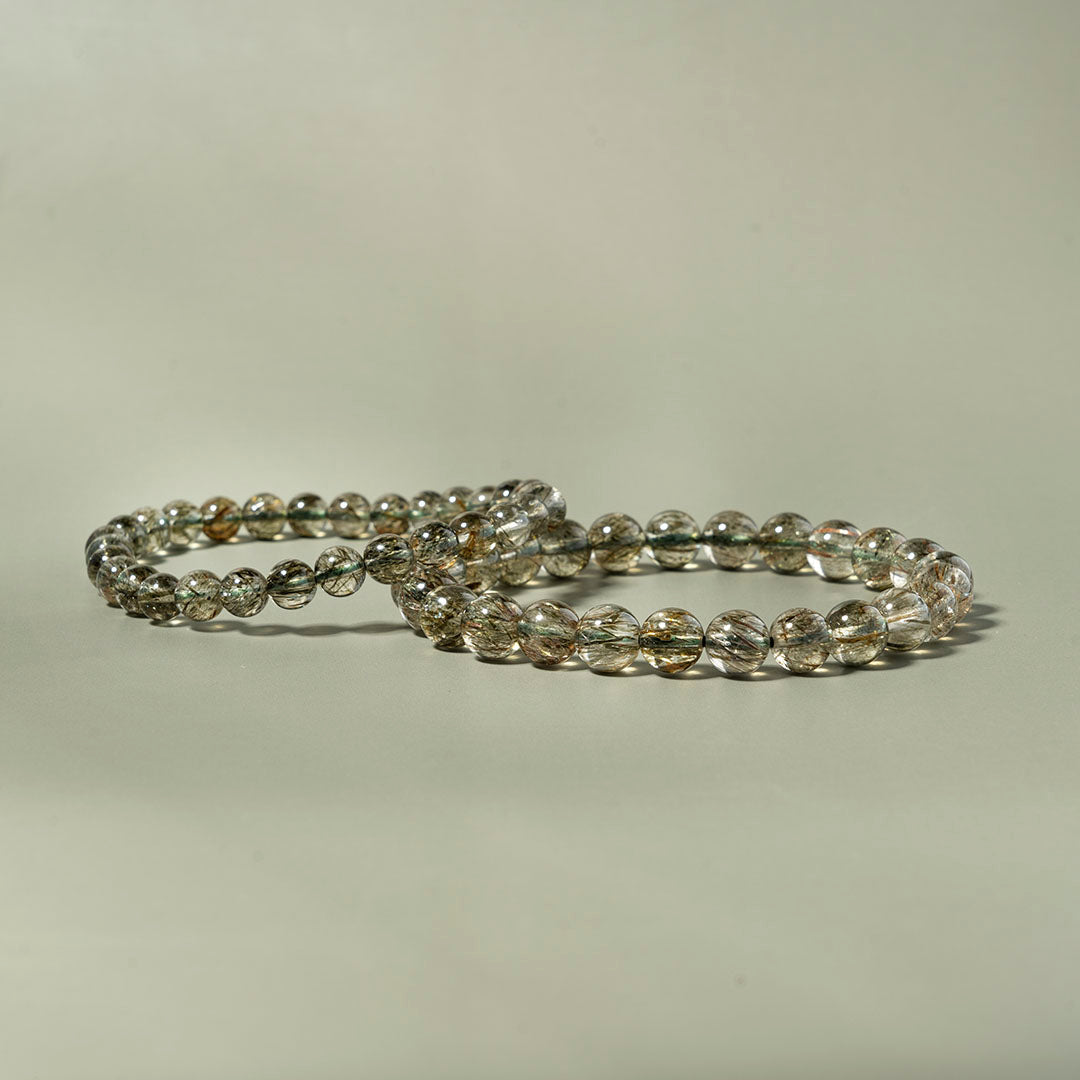 Green Hair Tourmaline Crystal Bracelet