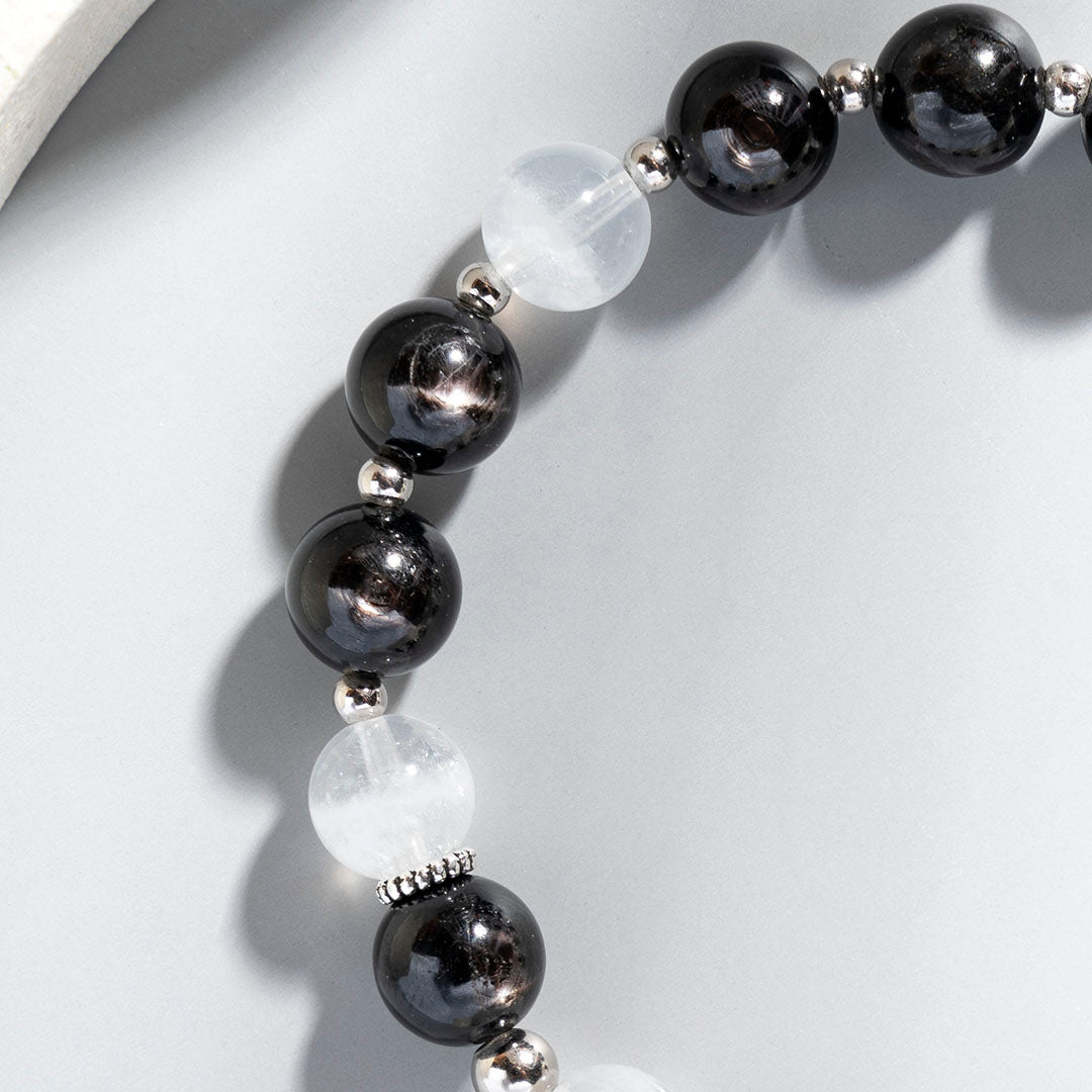 金運石白幽靈925銀水晶手鏈