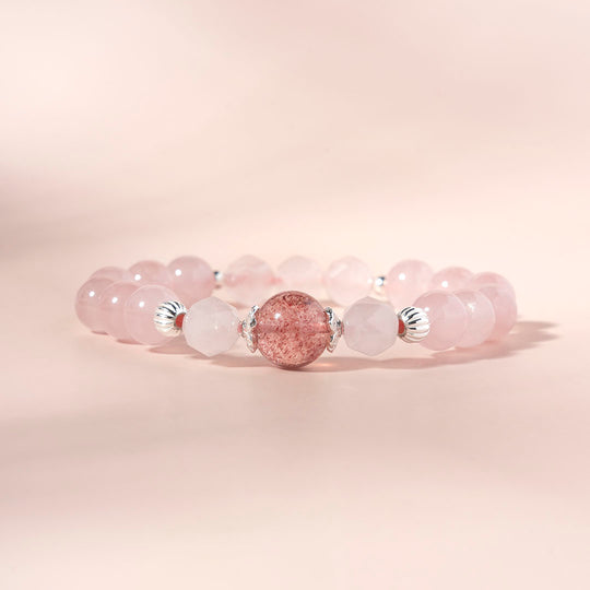 粉晶草莓晶水晶手鏈