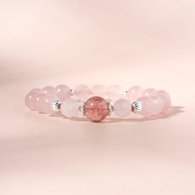 粉晶草莓晶水晶手鏈