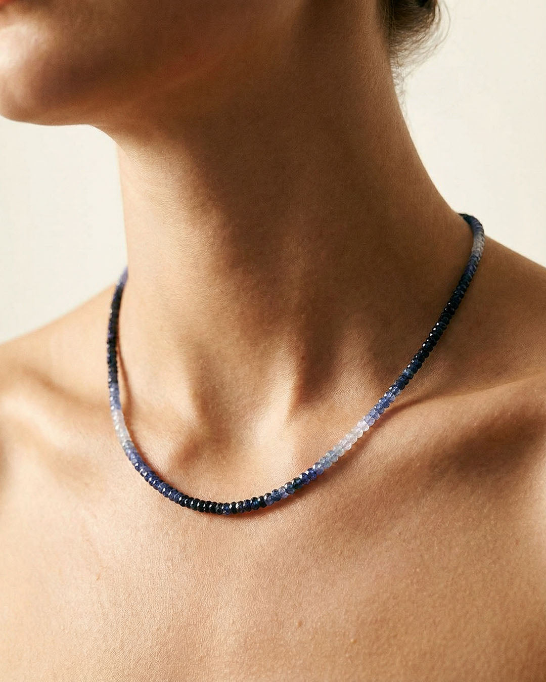 Graduated Sapphire 14KGF Necklace