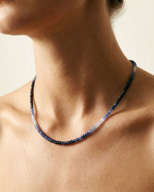 Graduated Sapphire 14KGF Necklace