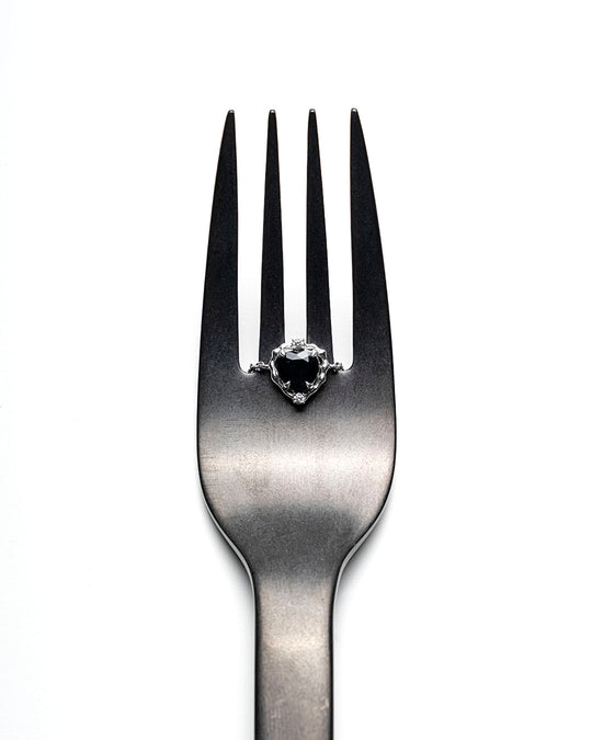 Wavy Heart 愛心黑曜石925銀手鏈