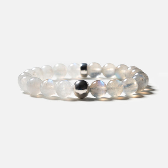 拉長石月光石925銀水晶手鏈