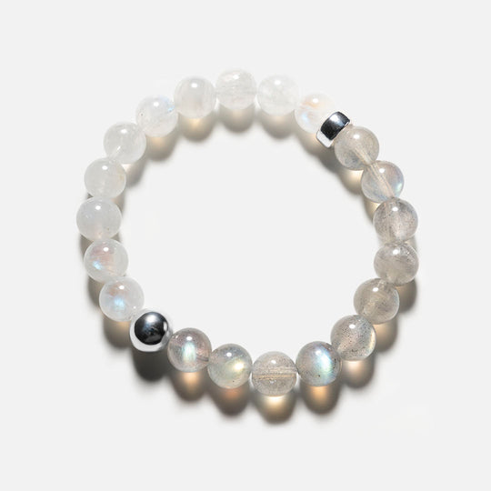 拉長石月光石925銀水晶手鏈