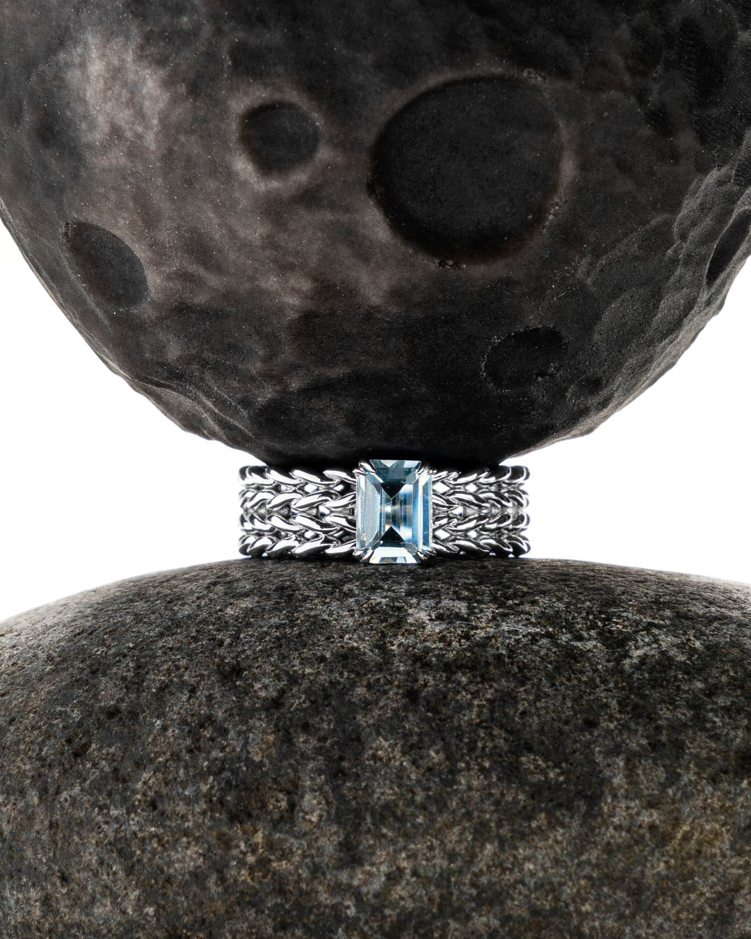 KNIT藍托帕石925銀戒指